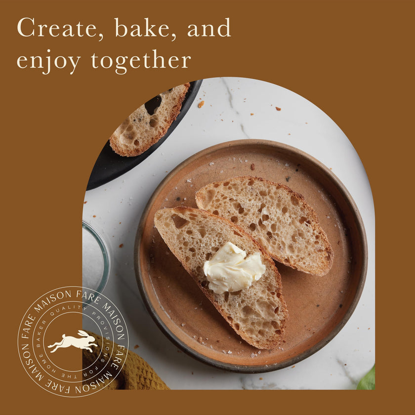 Sourdough Breadmaking Kit - Fast-Activating Starter, Artisan Flour Mix, Guided Experience - Whole Wheat Blend