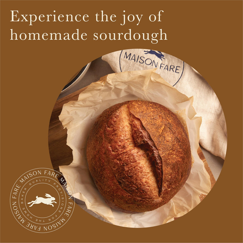 Sourdough Breadmaking Kit - Fast-Activating Starter, Artisan Flour Mix, Guided Experience - Whole Wheat Blend - Double Batch