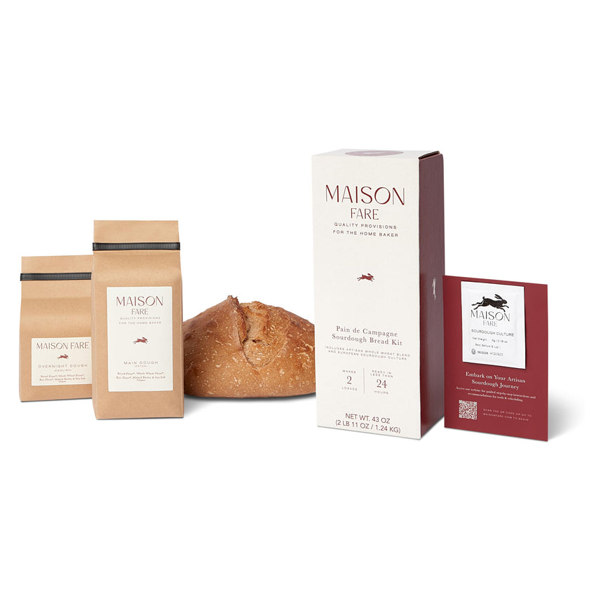 Sourdough Breadmaking Kit - Fast-Activating Starter, Artisan Flour Mix, Guided Experience - Whole Wheat Blend
